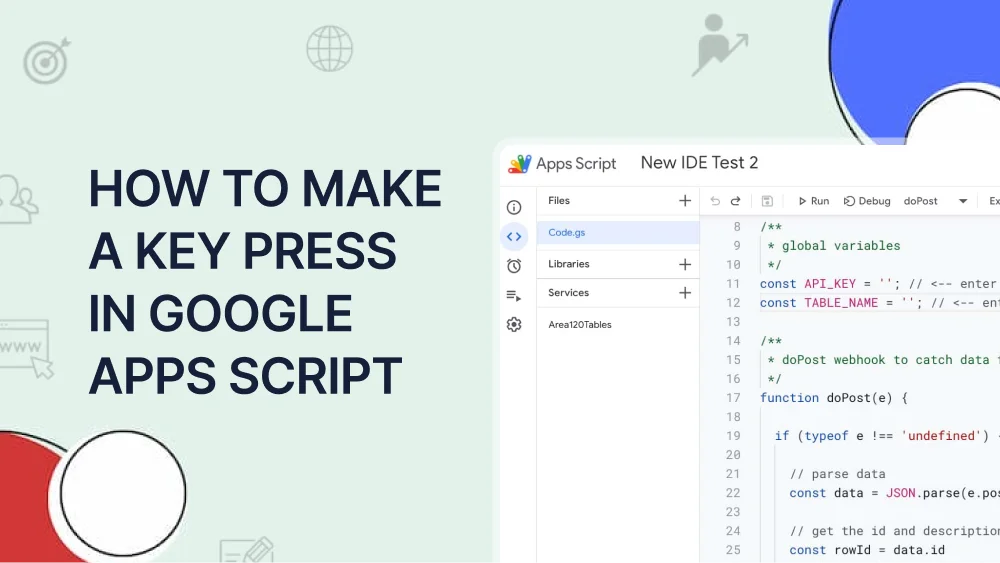 How to Make a Key Press in Google Apps Script
